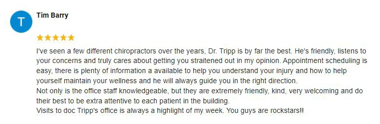 Chiropractic Sharon PA Tim Review
